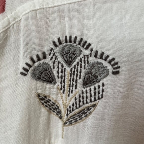 Johnny Was Joelle Cotton Tunic Shirt Coverup White XL - Picture 7 of 9